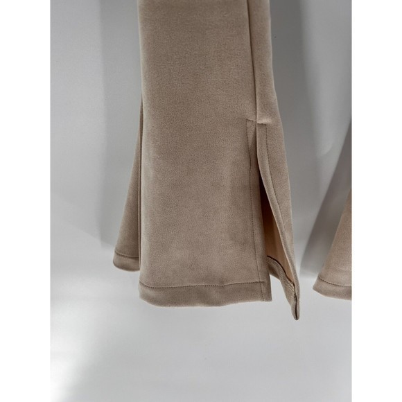 Pretty Little Thing Stone Bonded Suede Flare Trousers Size US 6 - Picture 4 of 7